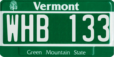VT license plate WHB133