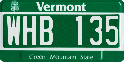 VT license plate WHB135