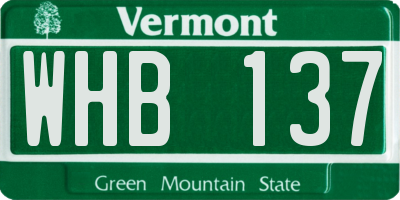 VT license plate WHB137