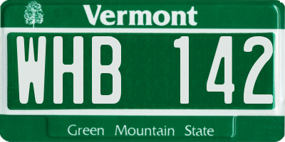 VT license plate WHB142