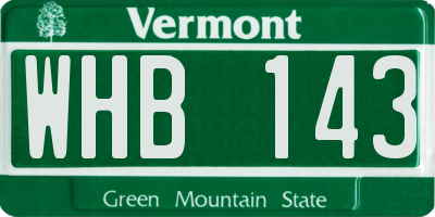 VT license plate WHB143