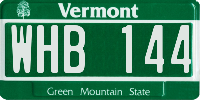 VT license plate WHB144
