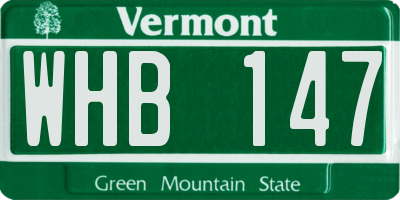 VT license plate WHB147