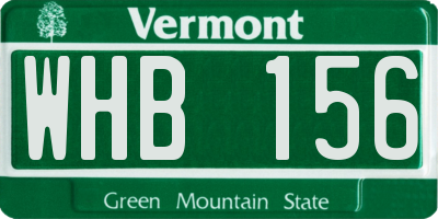 VT license plate WHB156