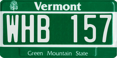 VT license plate WHB157