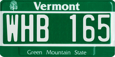 VT license plate WHB165