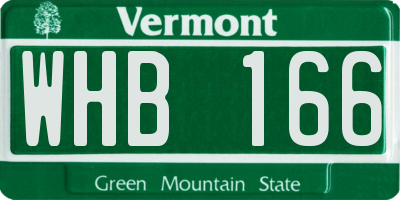 VT license plate WHB166
