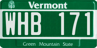 VT license plate WHB171