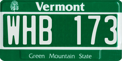 VT license plate WHB173