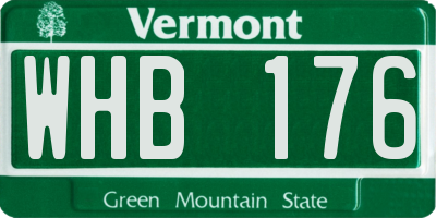VT license plate WHB176