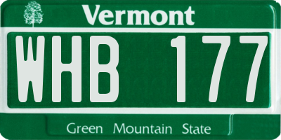 VT license plate WHB177