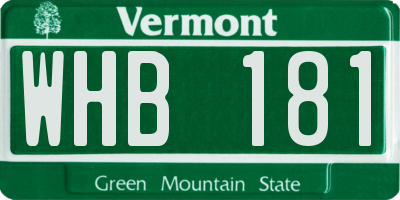 VT license plate WHB181