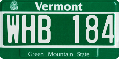 VT license plate WHB184