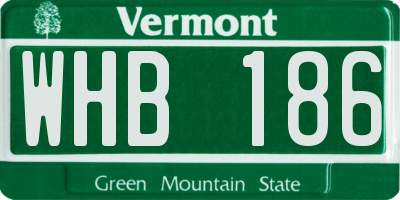VT license plate WHB186