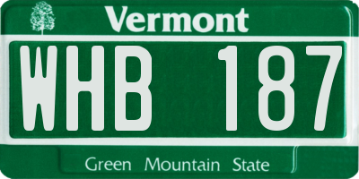 VT license plate WHB187