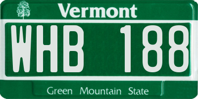 VT license plate WHB188