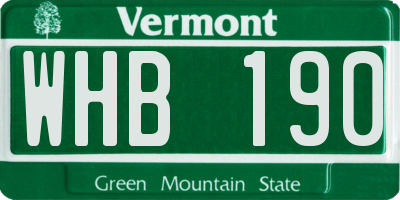 VT license plate WHB190