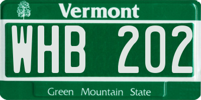 VT license plate WHB202