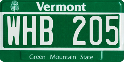 VT license plate WHB205