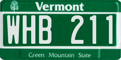 VT license plate WHB211