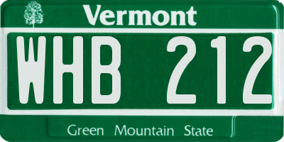 VT license plate WHB212