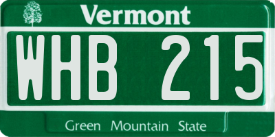 VT license plate WHB215
