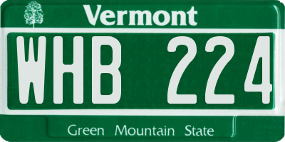 VT license plate WHB224