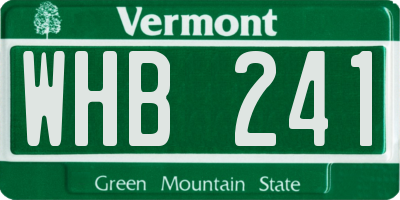 VT license plate WHB241