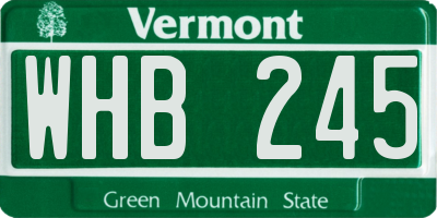 VT license plate WHB245