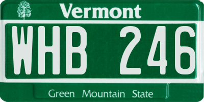 VT license plate WHB246
