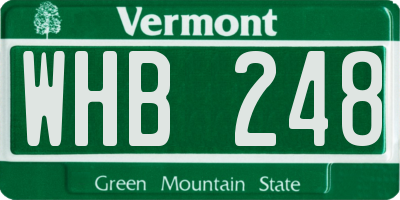 VT license plate WHB248