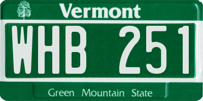 VT license plate WHB251