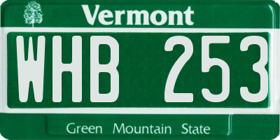 VT license plate WHB253