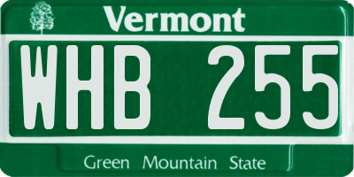 VT license plate WHB255