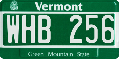 VT license plate WHB256