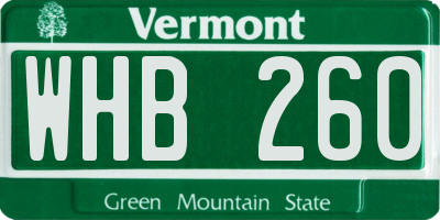 VT license plate WHB260