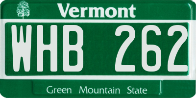VT license plate WHB262