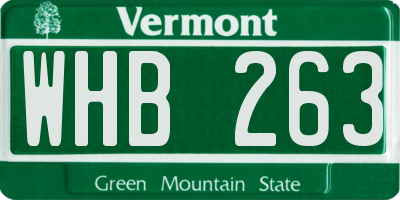 VT license plate WHB263