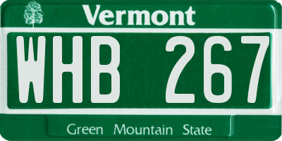 VT license plate WHB267