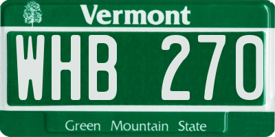 VT license plate WHB270