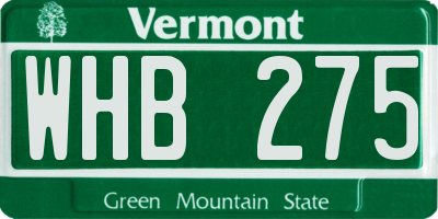 VT license plate WHB275