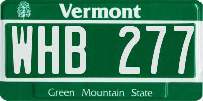 VT license plate WHB277