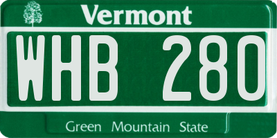 VT license plate WHB280