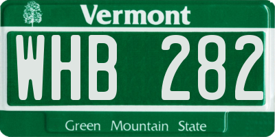 VT license plate WHB282