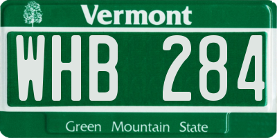 VT license plate WHB284