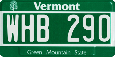 VT license plate WHB290