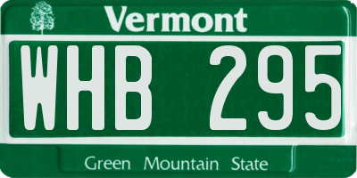 VT license plate WHB295