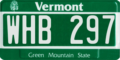 VT license plate WHB297