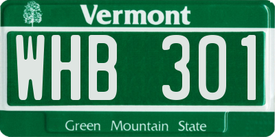 VT license plate WHB301