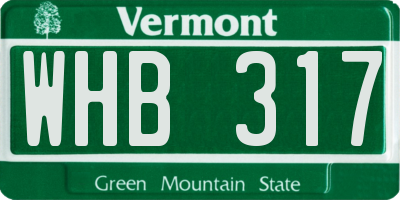 VT license plate WHB317